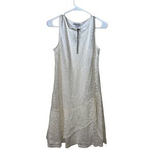 White Floral Lace Dress By Chelsea Taylor